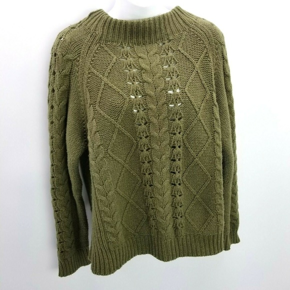 J. Crew Sweaters - J Crew mock neck cable knit sweater H4386 large